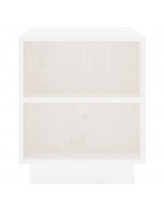 Mobile Porta TV Bianco 110x35x40,5 cm in Legno Massello di Pino