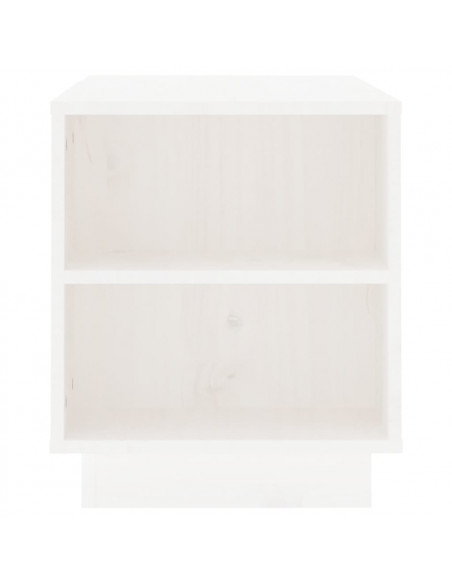 Mobile Porta TV Bianco 110x35x40,5 cm in Legno Massello di Pino