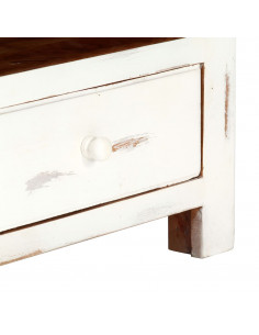 Mobile Porta TV Bianco 120x30x40 cm in Legno Massello di Acacia