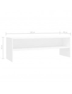 Mobile Porta TV Bianco 120x40x40 cm in Legno Multistrato