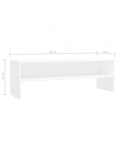 Mobile Porta TV Bianco 120x40x40 cm in Legno Multistrato