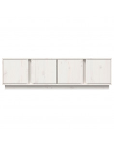 Mobile Porta TV Bianco 140x40x40 cm in Legno Massello di Pino