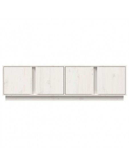 Mobile Porta TV Bianco 140x40x40 cm in Legno Massello di Pino