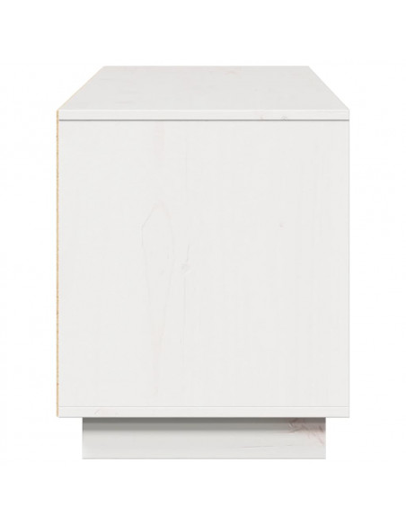 Mobile Porta TV Bianco 156x37x45 cm in Legno Massello di Pino