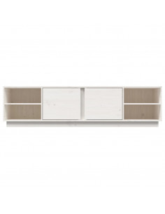 Mobile Porta TV Bianco 156x40x40 cm in Legno Massello di Pino