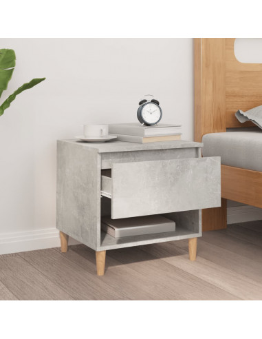 Comodino Grigio Cemento 50x46x50 cm in Legno Multistrato