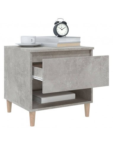 Comodino Grigio Cemento 50x46x50 cm in Legno Multistrato
