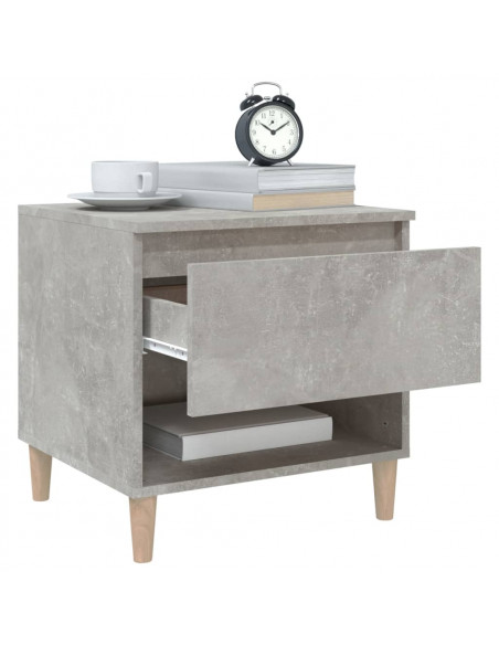 Comodino Grigio Cemento 50x46x50 cm in Legno Multistrato