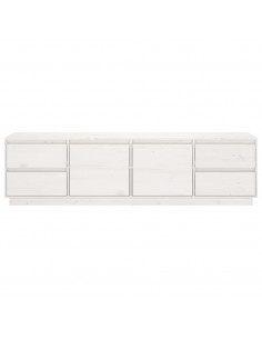 Mobile Porta TV Bianco 176x37x47,5 cm in Legno Massello di Pino