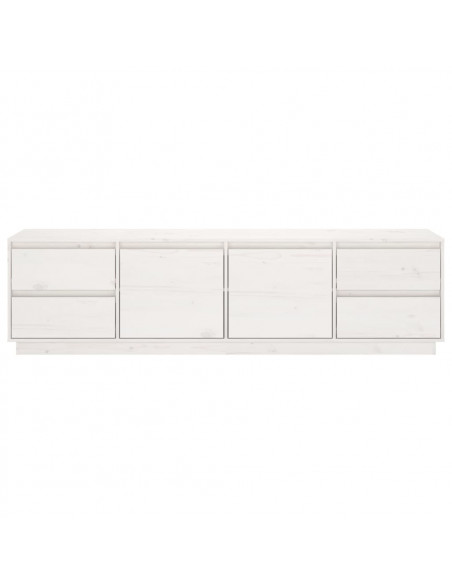 Mobile Porta TV Bianco 176x37x47,5 cm in Legno Massello di Pino