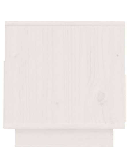 Mobile Porta TV Bianco 60x35x37 cm in Legno Massello di Pino