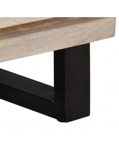 Mobile Porta TV Bianco 70x34x46 cm in Legno Massello di Mango