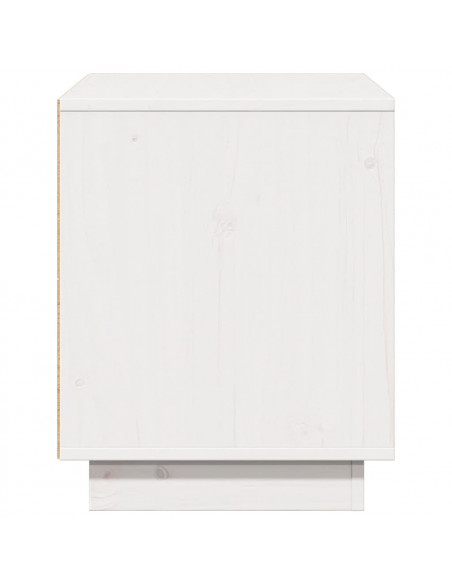 Mobile Porta TV Bianco 74x35x44 cm in Legno Massello di Pino