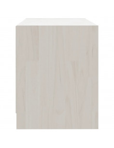 Mobile Porta TV Bianco 80x31x39 cm in Legno Massello di Pino