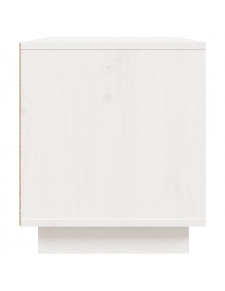 Mobile Porta TV Bianco 80x35x40,5 cm in Legno Massello di Pino