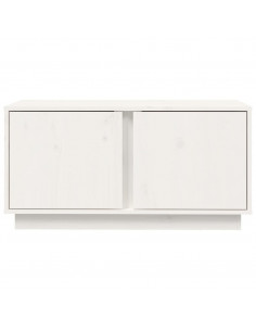 Mobile Porta TV Bianco 80x35x40,5 cm in Legno Massello di Pino