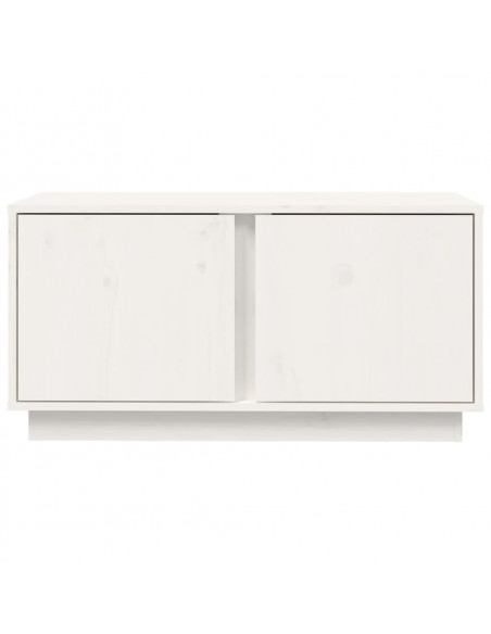 Mobile Porta TV Bianco 80x35x40,5 cm in Legno Massello di Pino