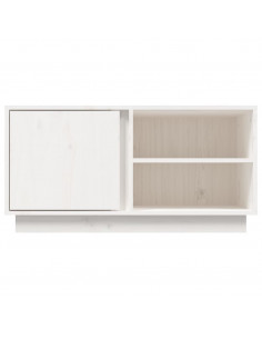 Mobile Porta TV Bianco 80x35x40,5 cm in Legno Massello di Pino