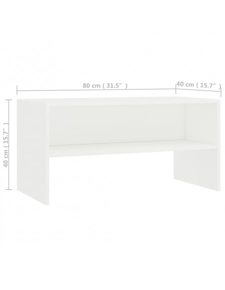 Mobile Porta TV Bianco 80x40x40 cm in Legno Multistrato