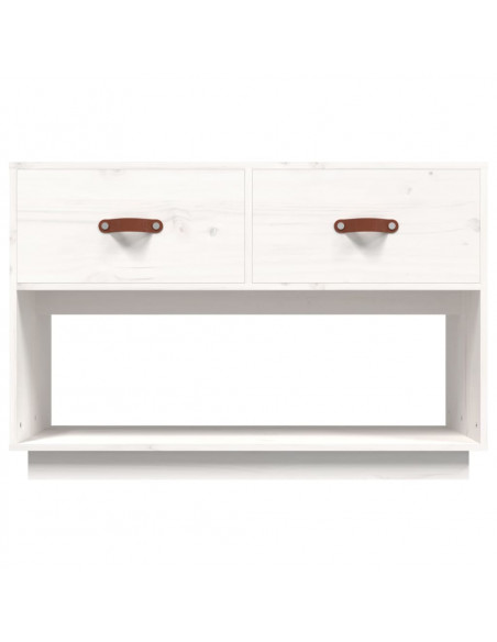 Mobile Porta TV Bianco 90x40x60 cm in Legno Massello di Pino