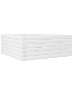 Fioriera da Giardino Bianca 60x60x23 cm Legno Massello di Pino 2
