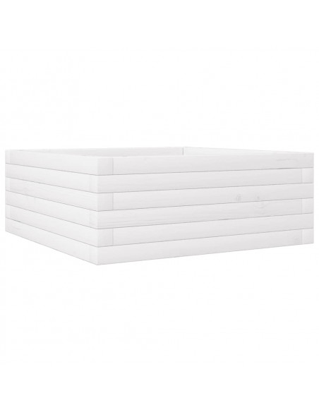 Fioriera da Giardino Bianca 60x60x23 cm Legno Massello di Pino