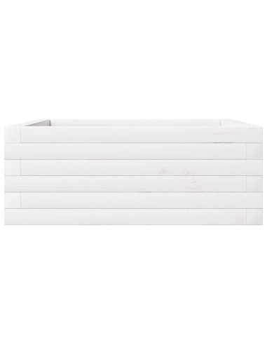 Fioriera da Giardino Bianca 60x60x23 cm Legno Massello di Pino