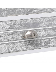 Mobile Porta TV Bianco e Grigio 108x30x40 cm Legno di Paulownia