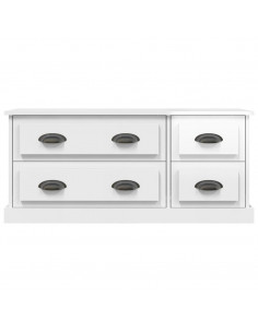Mobile Porta TV Bianco Lucido 100x35,5x45 cm Legno Multistrato