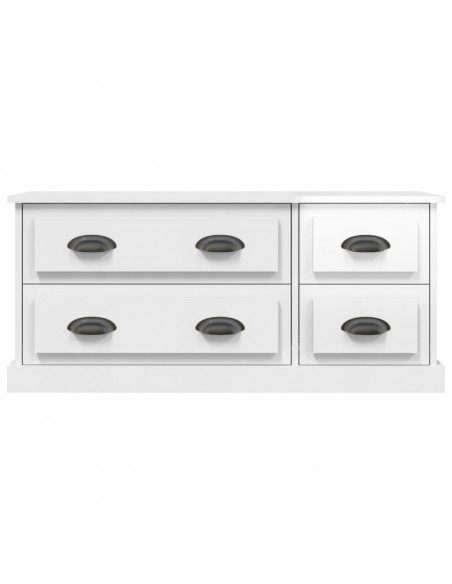 Mobile Porta TV Bianco Lucido 100x35,5x45 cm Legno Multistrato