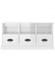 Mobile Porta TV Bianco Lucido 100x35x50 cm in Legno Multistrato