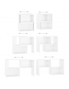 Mobile Porta TV Bianco Lucido 104x30x52 cm in Legno Multistrato