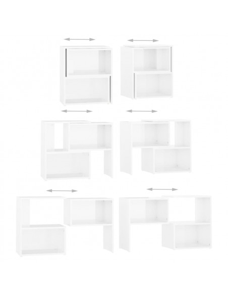 Mobile Porta TV Bianco Lucido 104x30x52 cm in Legno Multistrato