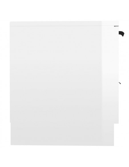 Mobile Porta TV Bianco Lucido 140x35x40 cm in Legno Multistrato