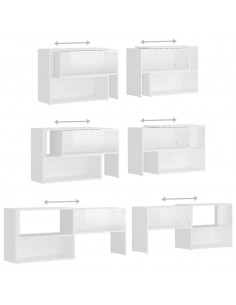 Mobile Porta TV Bianco Lucido 149x30x52 cm in Legno Multistrato