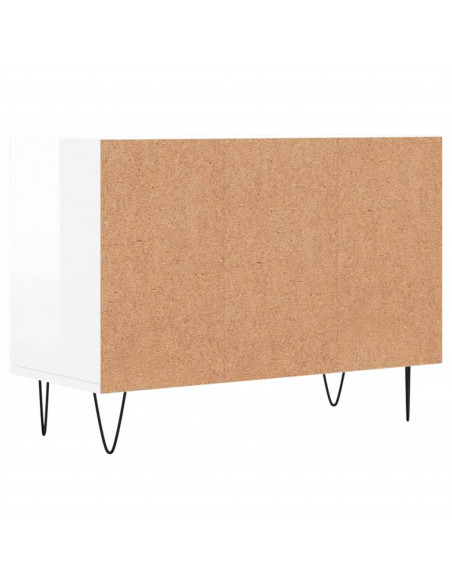 Mobile Porta TV Bianco Lucido 69,5x30x50cm in Legno Multistrato