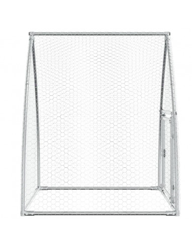 Gabbia per Polli Argento 100x105x120 cm in Acciaio Zincato