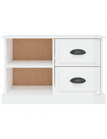 Mobile Porta TV Bianco Lucido 73x35,5x47,5 cm Legno Multistrato
