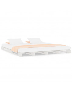 Letto a Pallet Bianco 120x190 cm Small Double Legno di Pino 2