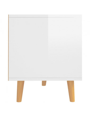 Mobile Porta TV Bianco Lucido 90x40x48,5 cm Legno Multistrato