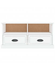 Mobile Porta TV Bianco Lucido 93x35,5x45 cm Legno Multistrato