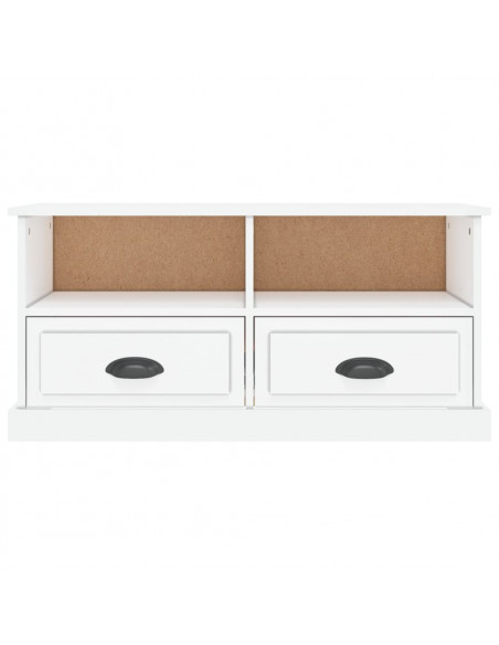 Mobile Porta TV Bianco Lucido 93x35,5x45 cm Legno Multistrato