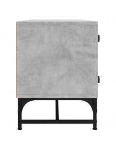 Mobile Porta TV con Ante in Vetro Grigio Cemento 102x37x50 cm