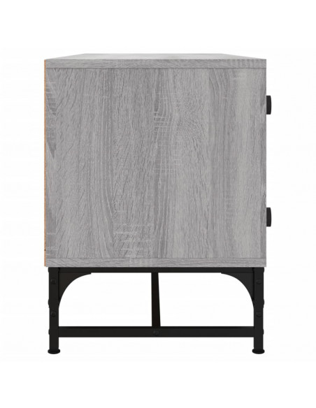 Mobile Porta TV con Ante in Vetro Grigio Sonoma 102x37x50 cm
