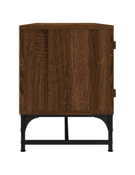 Mobile Porta TV con Ante in Vetro Rovere Marrone 102x37x50 cm