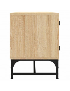 Mobile Porta TV con Ante in Vetro Rovere Sonoma 102x37x50 cm