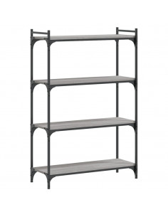 Libreria 4 Ripiani Grigio Sonoma 80x30x120cm Legno Multistrato 2