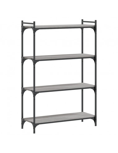 Libreria 4 Ripiani Grigio Sonoma 80x30x120cm Legno Multistrato