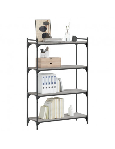 Libreria 4 Ripiani Grigio Sonoma 80x30x120cm Legno Multistrato