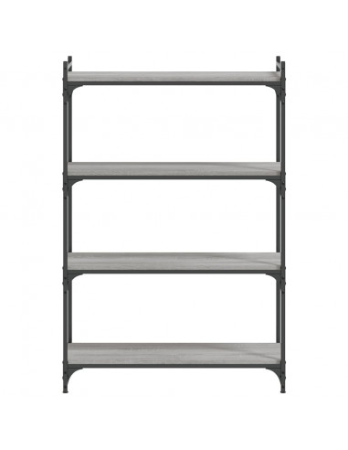 Libreria 4 Ripiani Grigio Sonoma 80x30x120cm Legno Multistrato